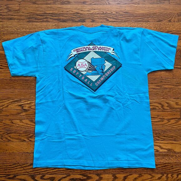 Vintage Fruit of the Loom Best T-shirt XL Richmond Girls Softball Championship - Picture 1 of 5